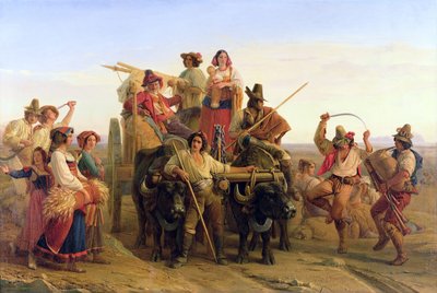Příjezd kombajnů v Pontine Marshes, 1830 od Louis Leopold Robert