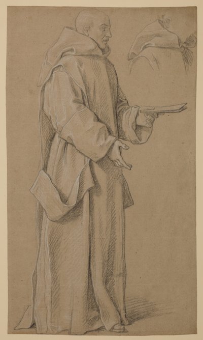 Stojící mnich a studie kutny od Louis Licherie de Beuron (attr. to)