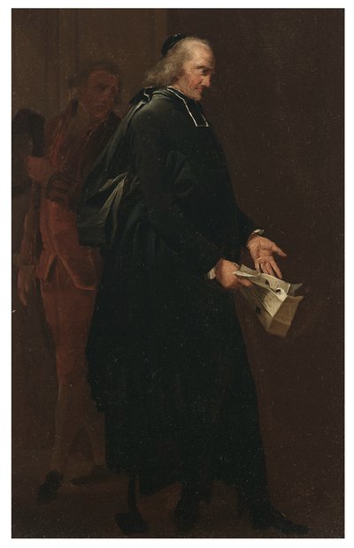 Opat drží dopis od Louis Leopold Boilly