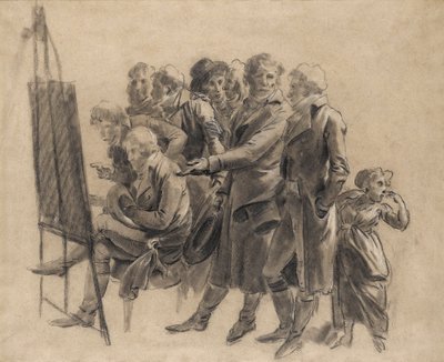 Louis-Léopold Boilly - Setkání umělců (skica) od Louis Leopold Boilly
