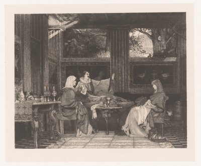 Venantius Fortunatus čte své básně Radegondě VI od Louis  Lucas