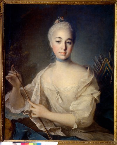 Portrét hraběnky Anny Voroncovové (1743-1769) (Portrét hraběnky A. Voroncovové). Obraz Louis Tocque (1696-1772), olej na plátně, cca 1758. Francouzské umění od Louis Tocqué