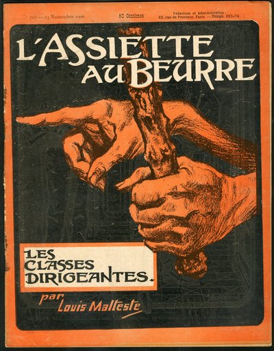 Obálka "" L’Plate au beurre"", číslo 295, satirické barvy od Louis Malteste