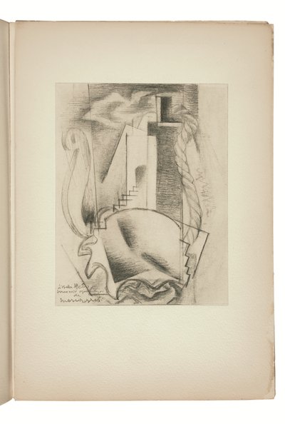 Stránka z knihy Indicateur des chemins de cœur Paris, kterou vydala Jeanne Bucherová od Louis Marcoussis