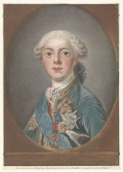Portrét Louise Stanislase Xaviera z Francie Louis-Stanislas-Xavier z Francie, hrabě z Provence (titul na předmětu) od Louis Marin Bonnet