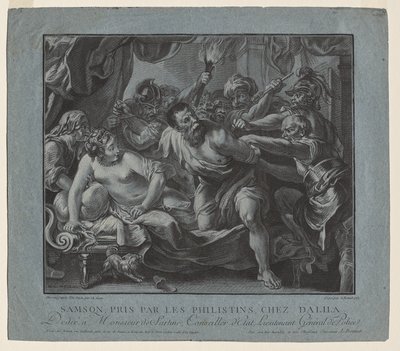 Samson zajat Filištíny v domě Dalily od Louis Marin Bonnet