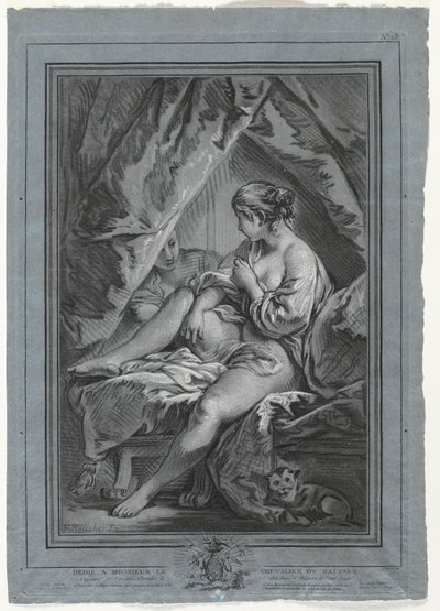 Mladá žena sedící na posteli, 1764-1767. od Louis Marin Bonnet
