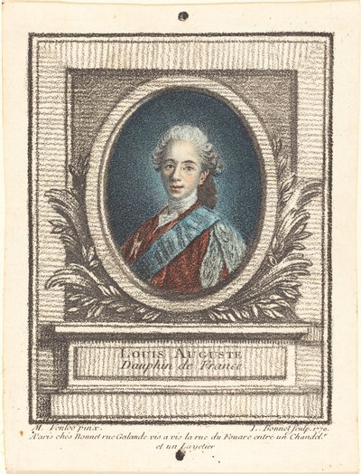 Louis-Auguste, dauphin z Francie od Louis Marin Bonnet after Louis Michel Van Loo