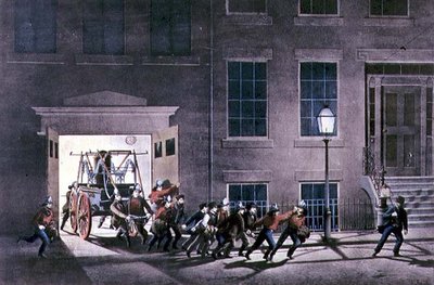 Noční poplach, hospoda. od Currier a Ives, New York od Louis Maurer