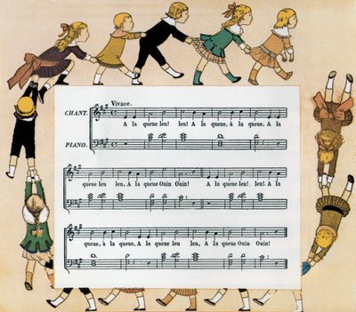 Partitura a ilustrace dětské písně 