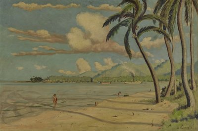 Pláž v Apia, Samoa od Louis Michel Eilshemius