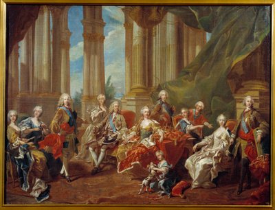Španělský král Filip V. (1683 - 1746) a jeho rodina. Skica Louis Michel Van Loo (1707-1771) od Louis Michel van Loo