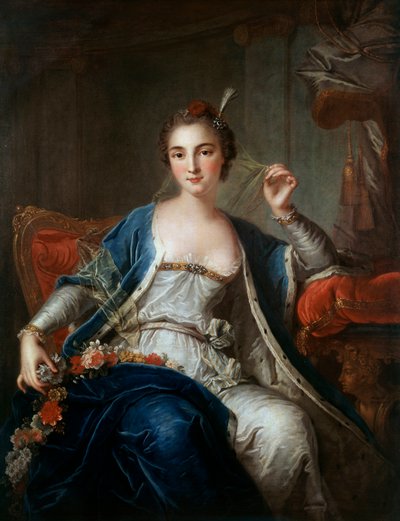 Portrét mademoiselle Salle v roce 1737. Obraz Louis Michel Van Loo (1707 - 1771) od Louis Michel van Loo