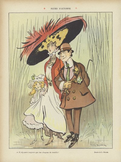 Podzimní deště. Ilustrace pro Le Rire od Louis Morin