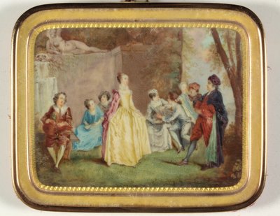 Fete Champetre (smalt) od Louis Nicolas van (manner of) Blarenberghe