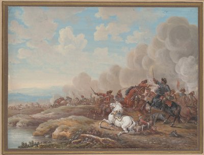 Jízdní bitva u řeky od Louis Nicolas van Blarenberghe