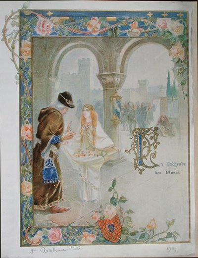 sv. Rosalina z Villeneuve (1267-1329) kolem roku 1900 (barevné lito) od Louis Ollier