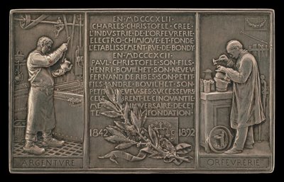 Padesáté výročí Christofle Company, 1842-1892 [reverse] od Louis Oscar Roty