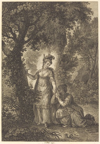 Nevěsta krále Garbe: Strom od Louis Petit after Jean Honoré Fragonard