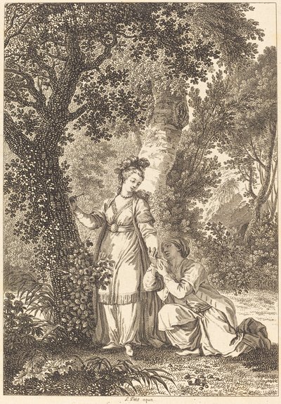 Nevěsta krále Garbe: Strom od Louis Petit after Jean Honoré Fragonard