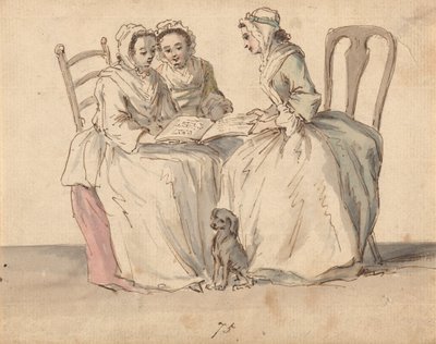 Tři sedící dámy od Louis Philippe Boitard