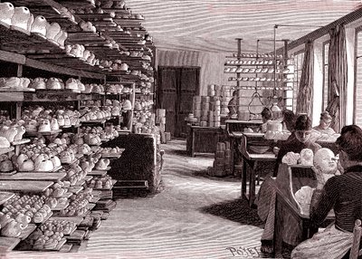 Továrna na panenky, Sušení hlav porcelánových panenek před vařením, od "La Nature" od Louis Poyet