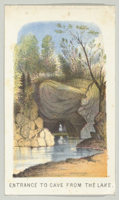 Vstup do jeskyně z jezera, ze série, Pohledy v Central Parku, New York, část 2, 1864. od Louis Prang