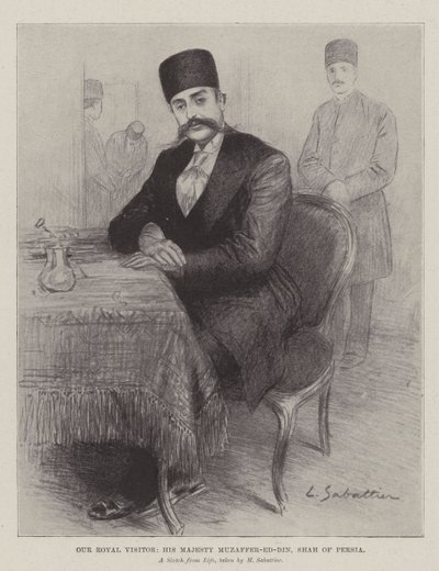 Náš královský návštěvník, Jeho Veličenstvo Muzaffer-ed-Din, šáh z Persie od Louis Remy Sabattier