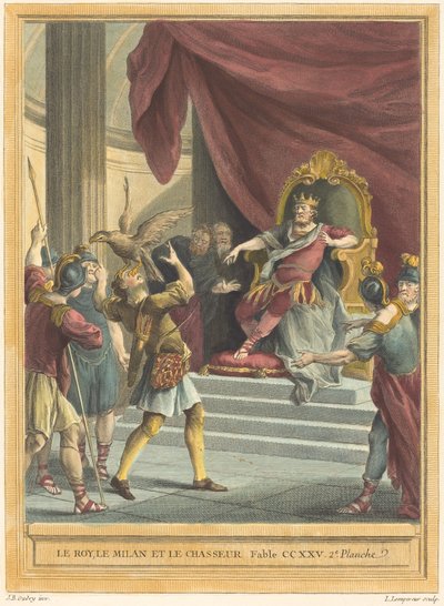 Král, drak a lovec od Louis Simon Lempereur after Jean Baptiste Oudry