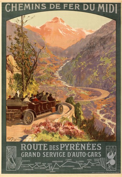 Jižní dráha. Trasa Pyrenejí, c. 1900-1910. od Louis Tauzin