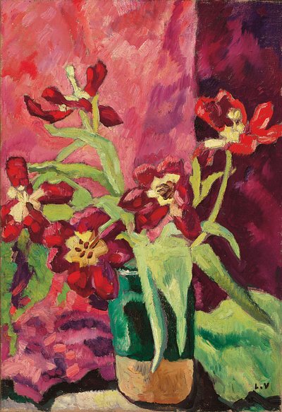 Váza, červené tulipány; Váza, červené tulipány od Louis Valtat