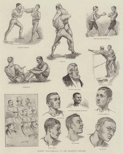 Boxerské představení v Divadle Jejího Veličenstva od Louis Wain