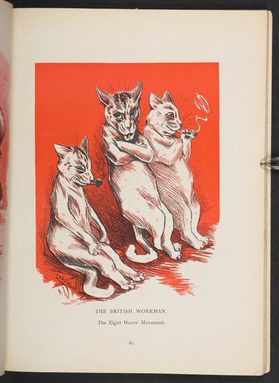 Britský dělník - osmihodinové hnutí, ze str.81, Louis Wain Annual od Louis Wain