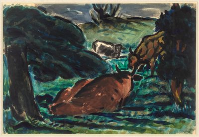 Ležící krávy, 20. léta 20. století. od Louis Wiesenberg