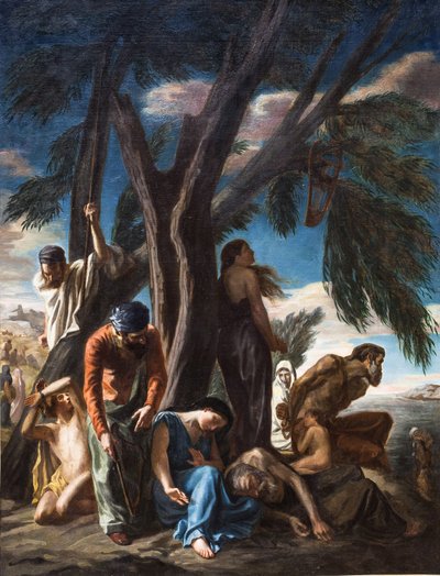 Poslední zastávka Židů v babylonském zajetí, 1843 (olej na plátně) od Louis de Planet