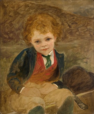 Studie chlapce sedícího na trakaři, 1890. od Louisa Starr
