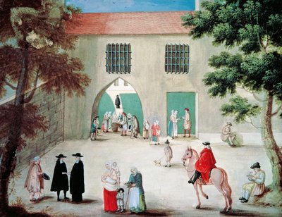 Asistence chudým před opatstvím Port-Royal des Champes, Louise-Magdeleine Hortemels (1688-1767), kvaš, Francie od Louise Magdeleine Hortemels