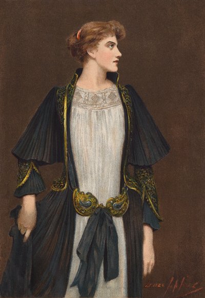 Dear Lady Disdain (barevná litografie) od Louise (after) Jopling