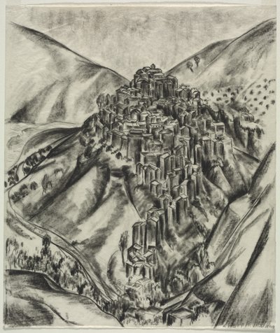 Italské Hilltown, Anticoli, Itálie od Louise B. Maloney