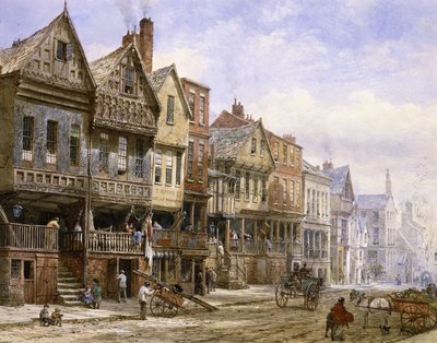 Watergate Street, Chester, Pohled na západ, od Louise Ingram Rayner