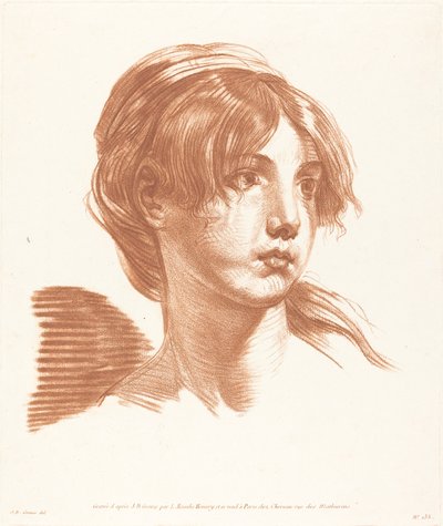 Hlava dívky od Louise Rosalie Hémery after Jean Baptiste Greuze