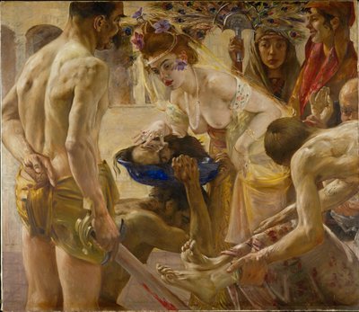 Salome a hlava svatého Jana Křtitele (malba na plátně) od Lovis (1858-1925) Corinth