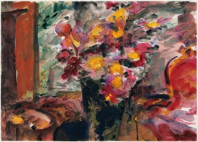 Váza na květiny na stole. 1922 od Lovis Corinth