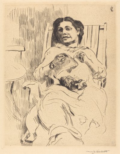 Žena s vyšíváním od Lovis Corinth