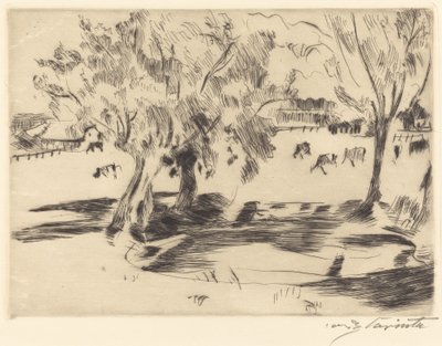Krajina s krávami od Lovis Corinth