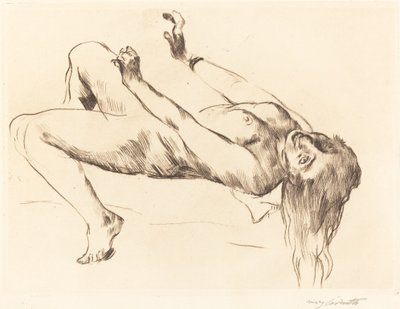 Ležící ženský akt. Studie pro Josepha a Potiphara Ležící žena..., 1915. od Lovis Corinth
