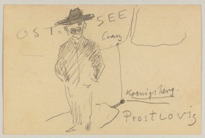 Lovis Corinth Carlu Strathmannovi: pohlednice, razítko 10. dubna 1903 od Lovis Corinth