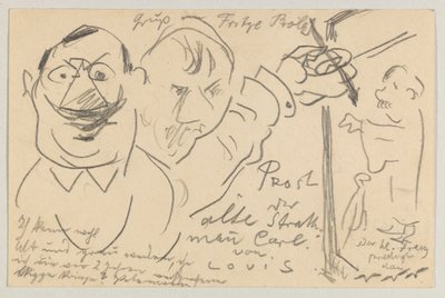 Lovis Corinth Carlu Strathmannovi: pohlednice, razítko 10. srpna 1904 od Lovis Corinth