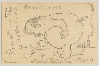 Lovis Corinth Carlu Strathmannovi: pohlednice, razítko 1. dubna 1908 od Lovis Corinth