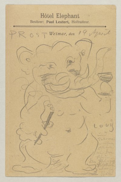 Lovis Corinth Carlu Strathmannovi: pohlednice, razítko 20. dubna 1905 od Lovis Corinth